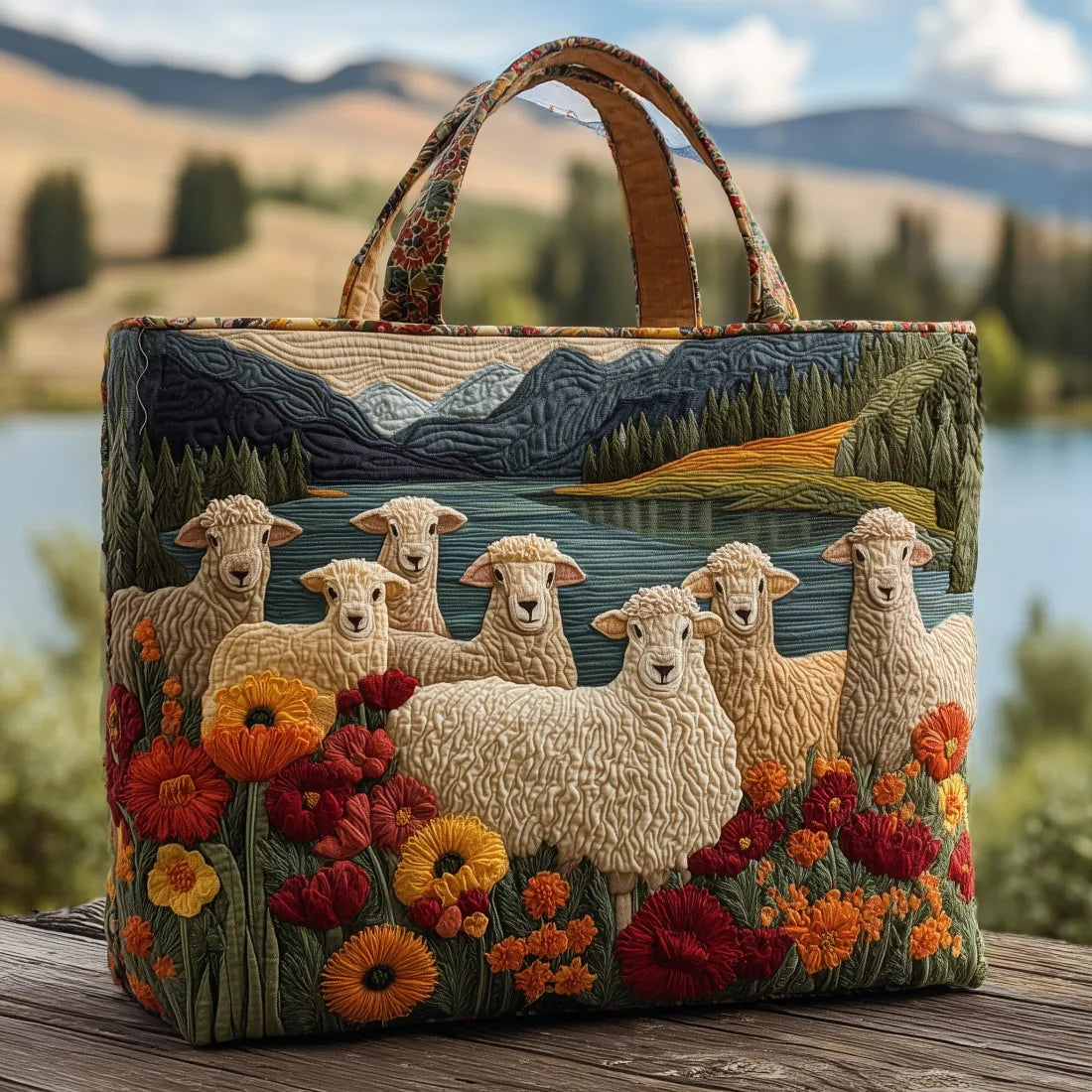 Handcrafted Bag - Goats by the Lake