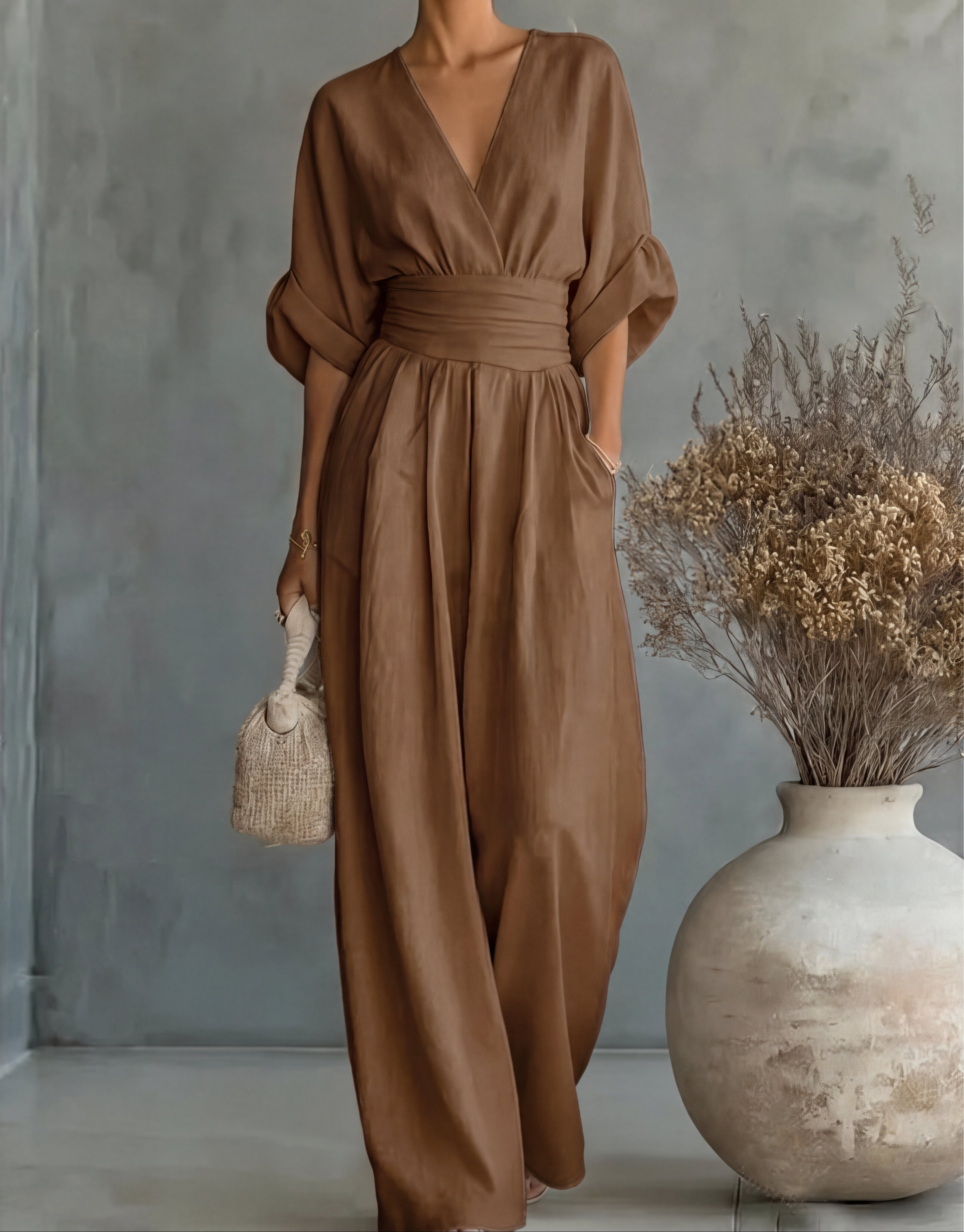 Anna | Elegáns Bőszárú Overál
