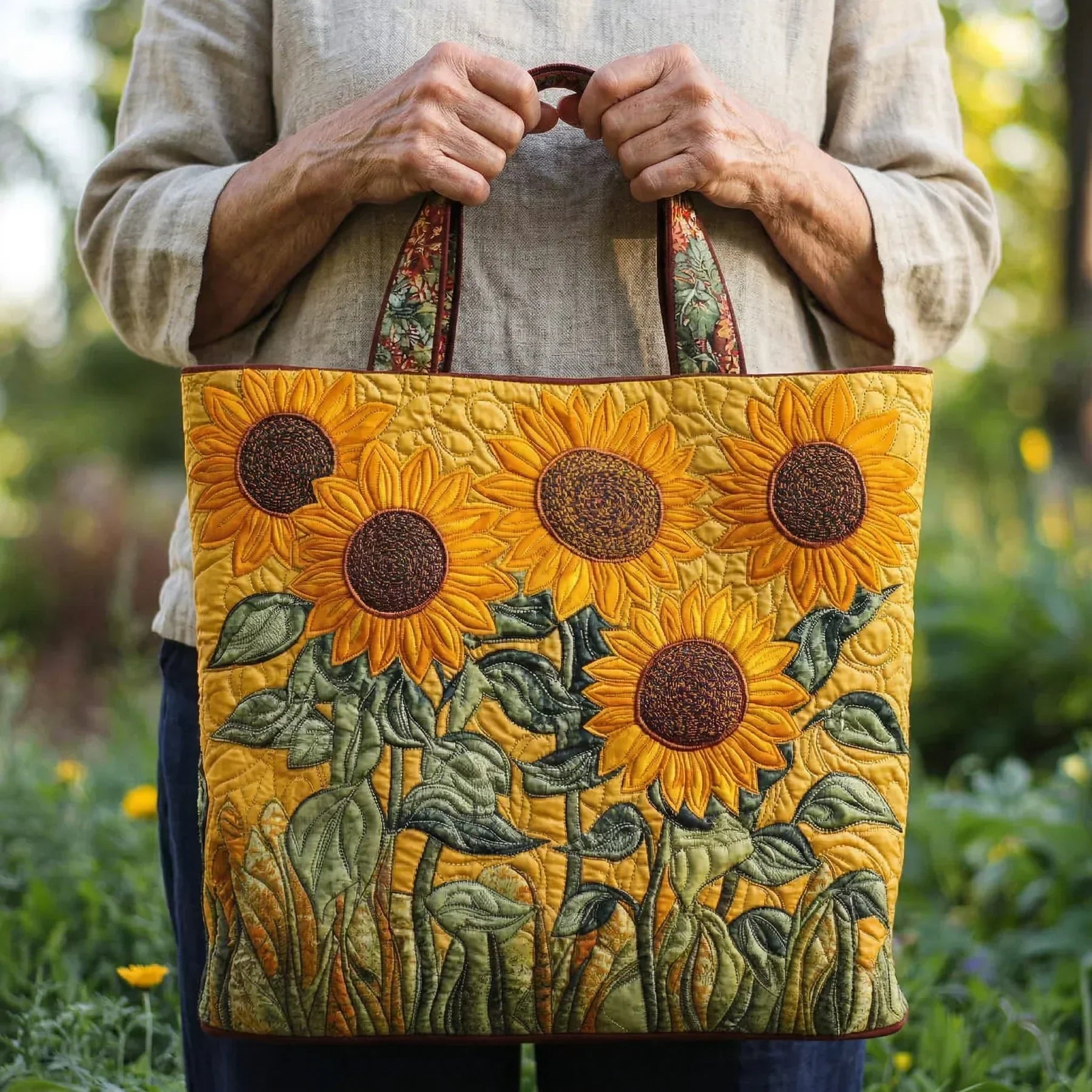 Timeless Quilted Bag - Sunflowers