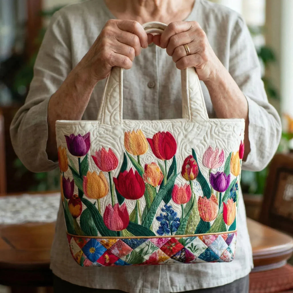 Rózsaszín Töltött Táska - Tulipánkert